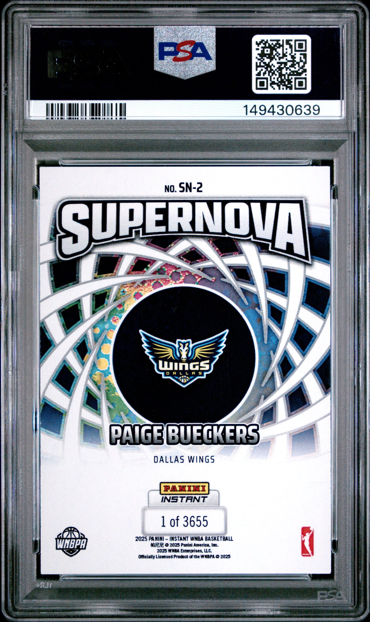 2025 Panini Instant Wnba Supernova #SN-2 Paige Bueckers PSA 9