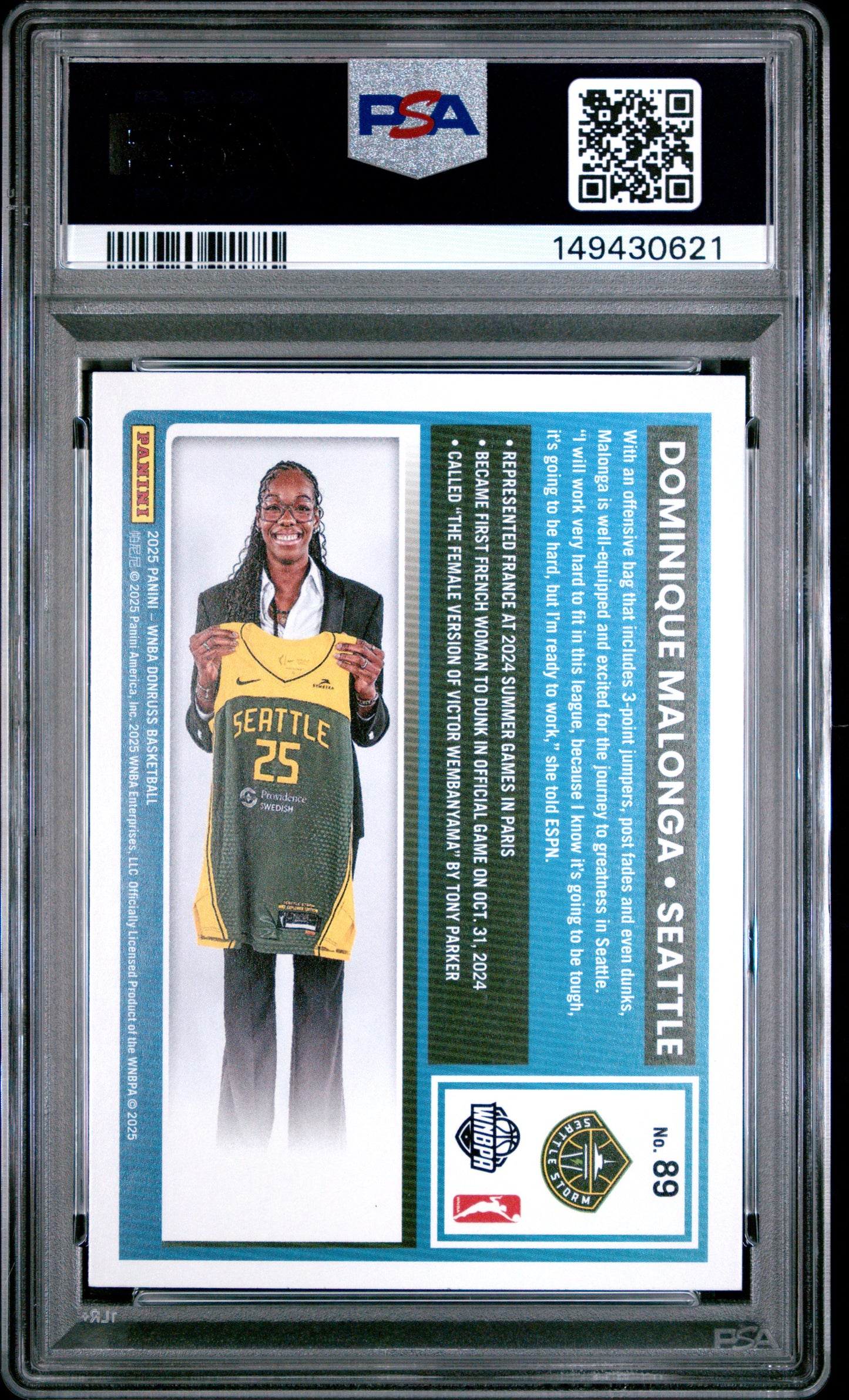 2025 Panini Donruss Wnba #89 Dominique Malonga PSA 9