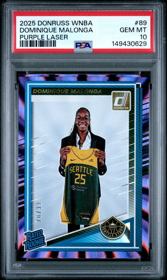 2025 Panini Donruss Wnba #89 Dominique Malonga Purple Laser PSA 10