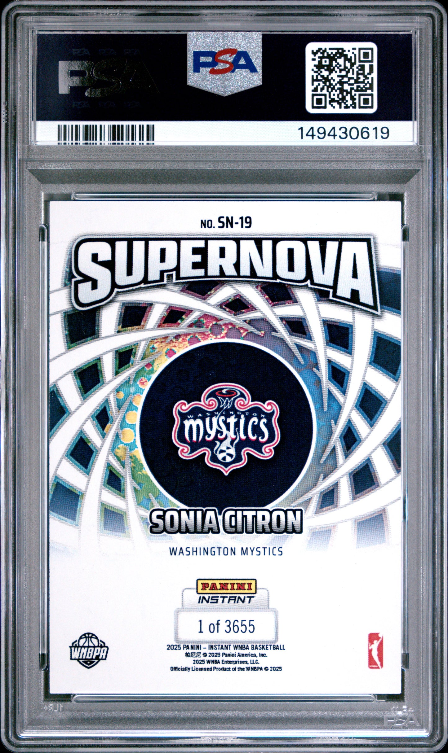 2025 Panini Instant Wnba Supernova #SN-19 Sonia Citron PSA 10