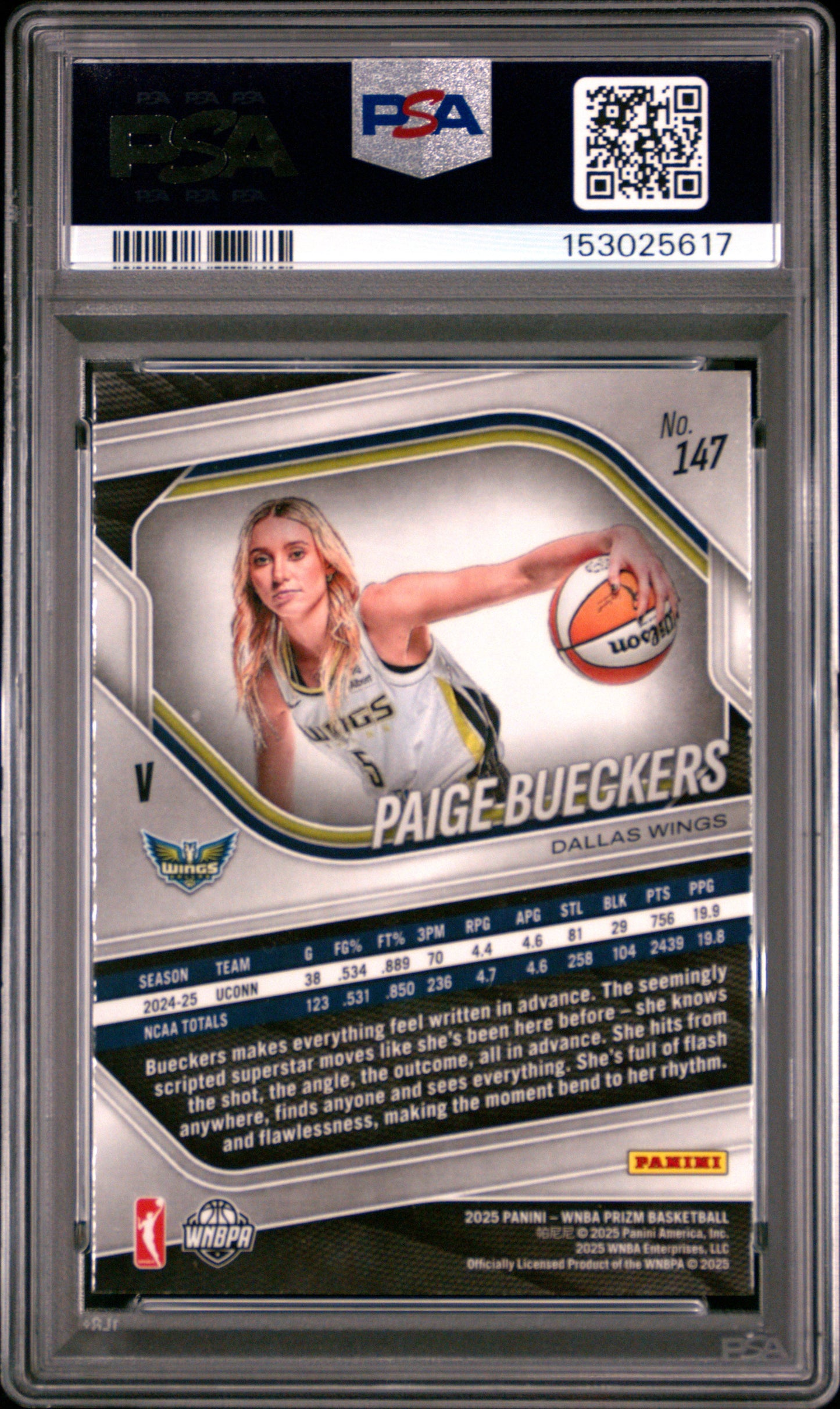 2025 Panini Prizm Wnba #147 Paige Bueckers PSA 10