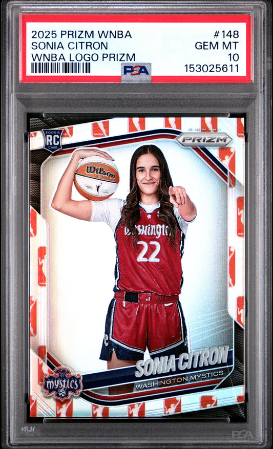 2025 Panini Prizm Wnba #148 Sonia Citron Wnba Logo Prizm PSA 10