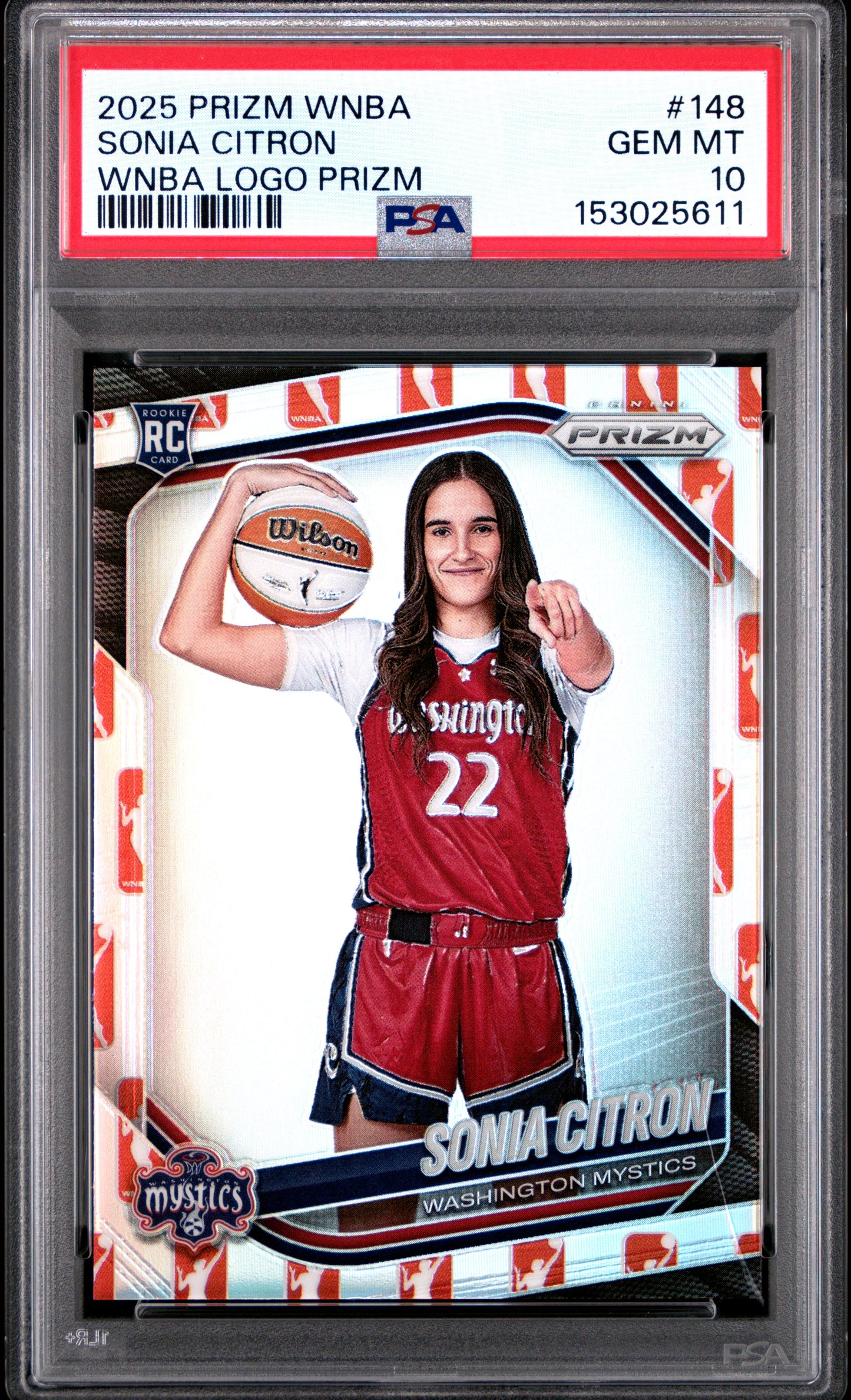 2025 Panini Prizm Wnba #148 Sonia Citron Wnba Logo Prizm PSA 10