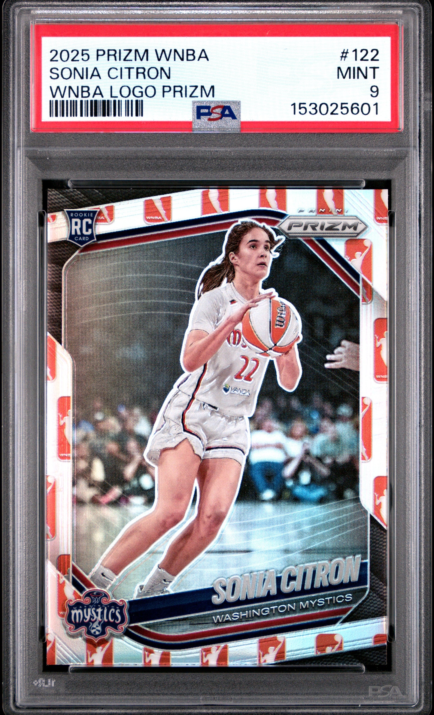 2025 Panini Prizm Wnba #122 Sonia Citron Wnba Logo Prizm PSA 9