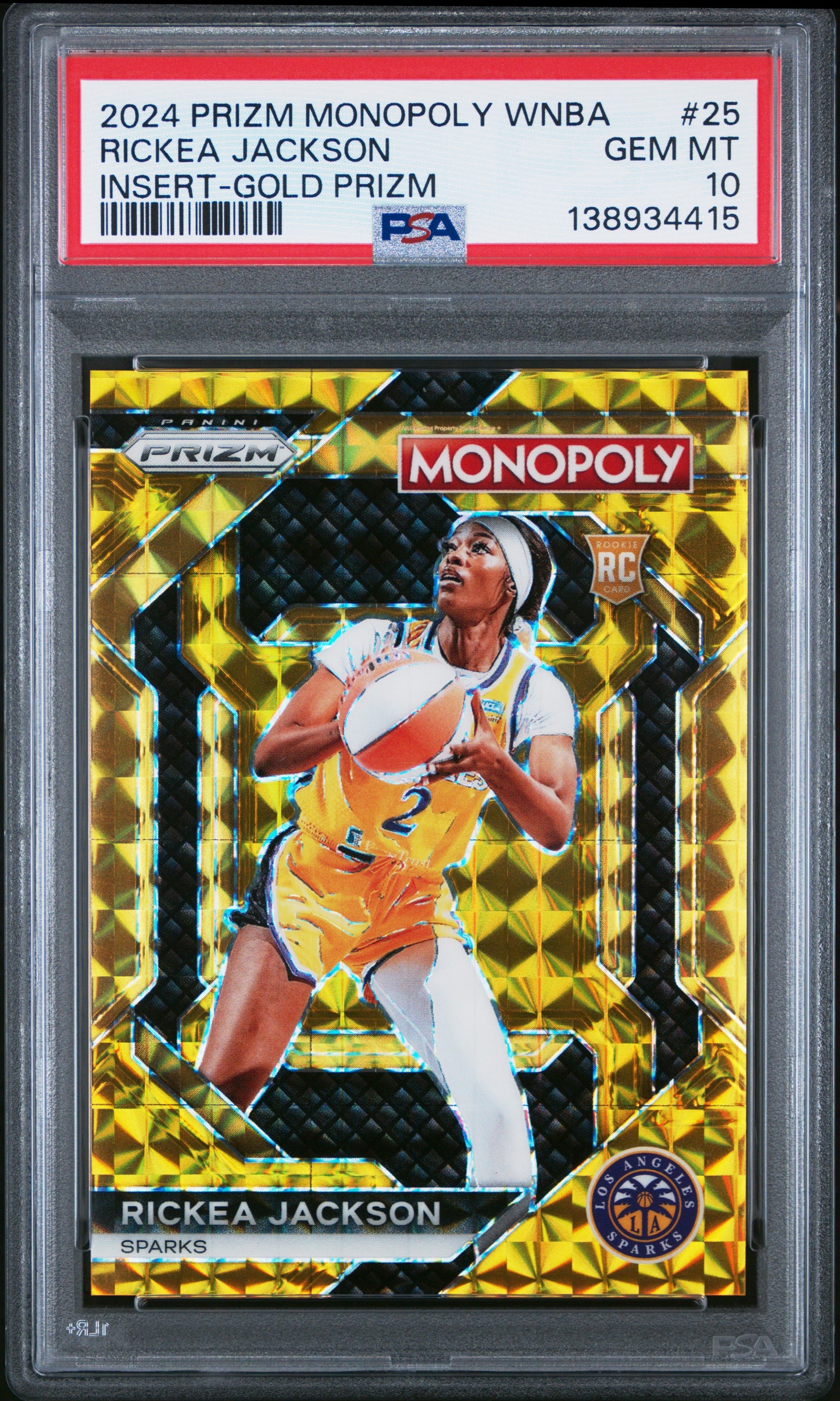 2024 Prizm Monopoly Wnba Insert #25 Rickea Jackson Gold Prizm PSA 10 /49