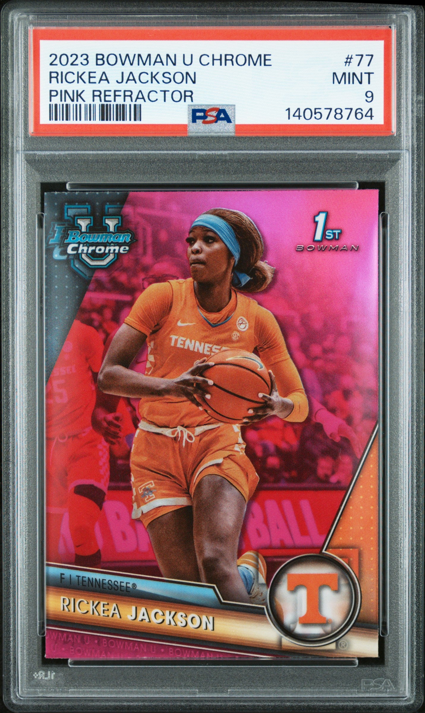 2023 Bowman University Chrome #77 Rickea Jackson Pink Refractor PSA 9