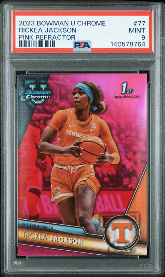 2023 Bowman University Chrome #77 Rickea Jackson Pink Refractor PSA 9