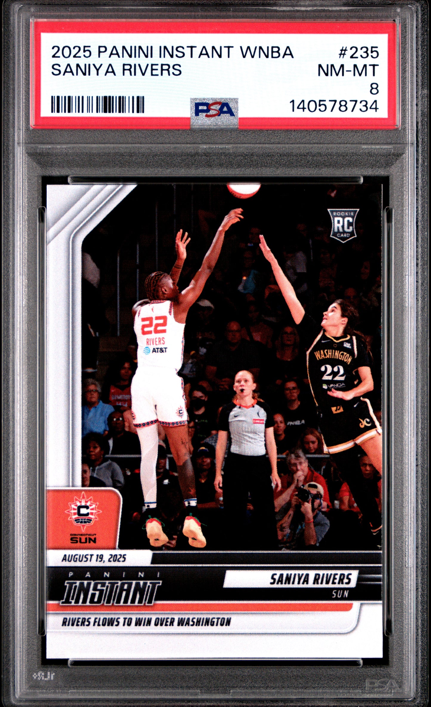2025 Panini Instant Wnba #235 Saniya Rivers PSA 8