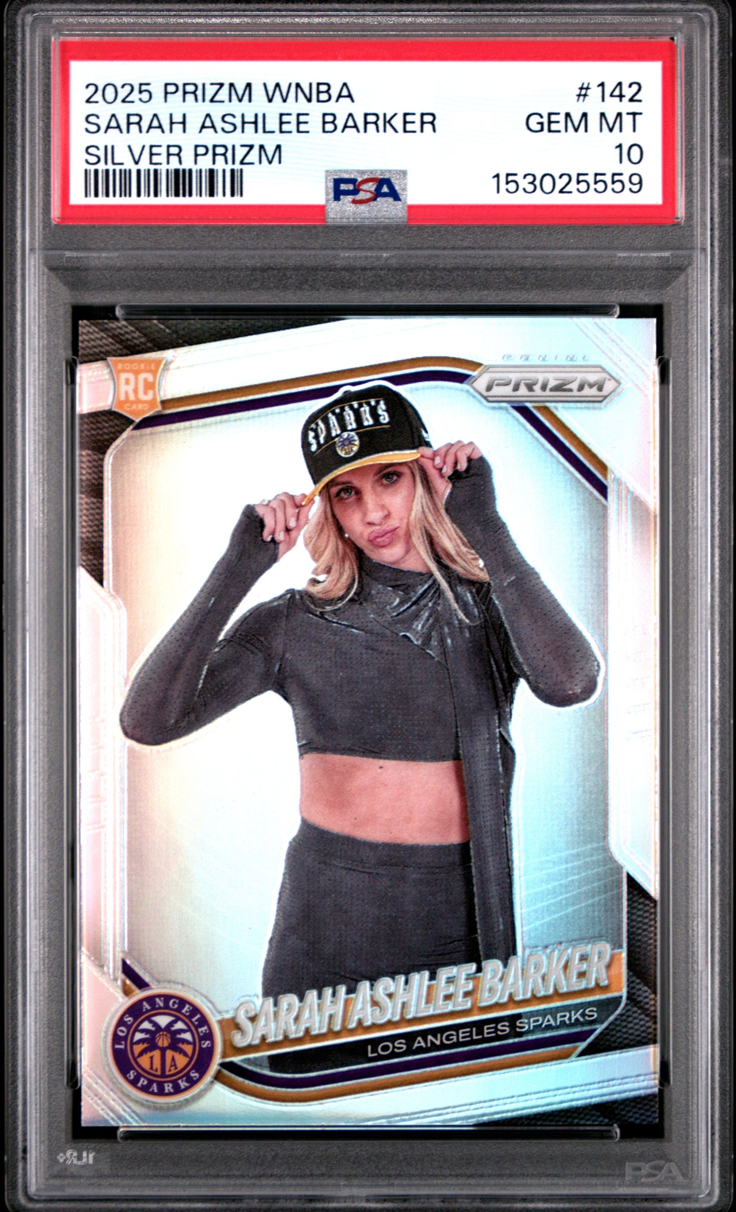 2025 Panini Prizm Wnba #142 Sarah Ashlee Barker Silver Prizm PSA 10