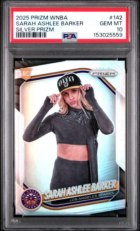 2025 Panini Prizm Wnba #142 Sarah Ashlee Barker Silver Prizm PSA 10