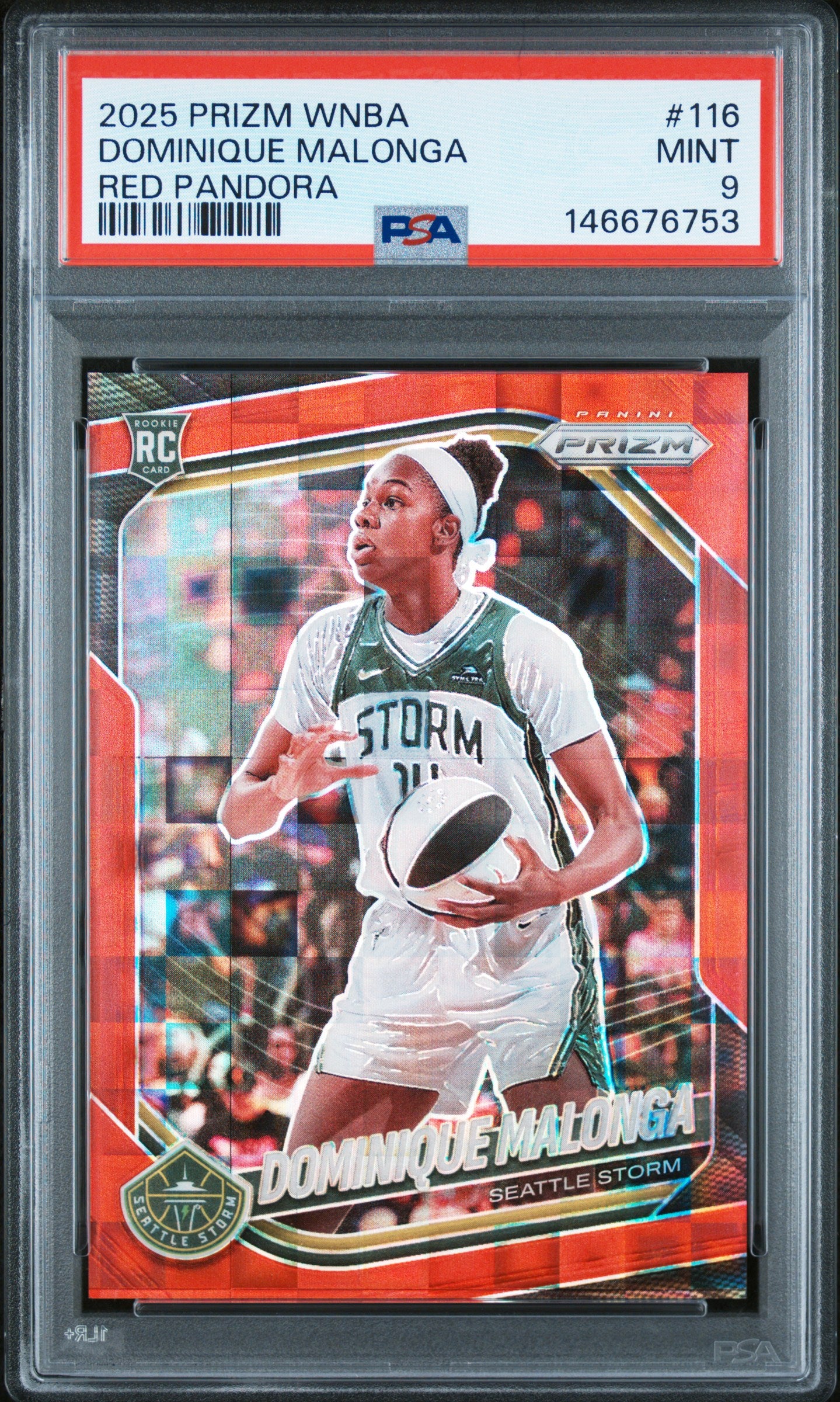 2025 Panini Prizm Wnba #116 Dominique Malonga Red Pandora PSA 9