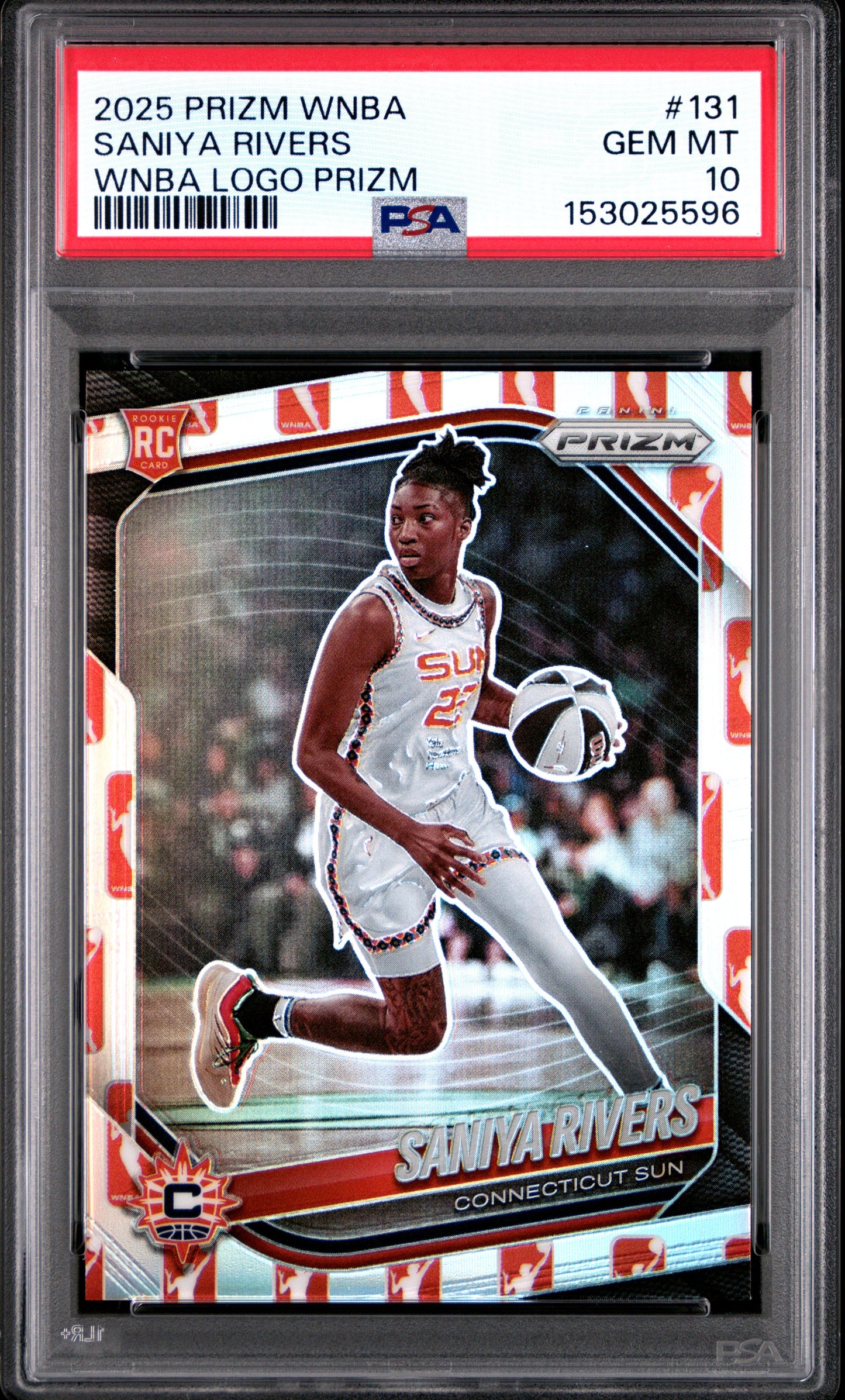 2025 Panini Prizm Wnba #131 Saniya Rivers Wnba Logo Prizm PSA 10