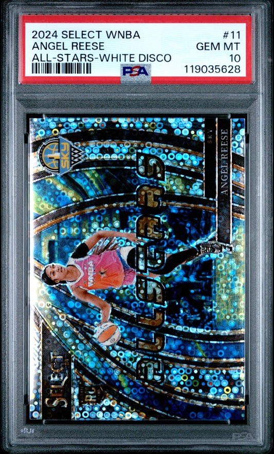 2024 Panini Select Wnba All-Stars #11 Angel Reese All-Stars-White Disco PSA 10