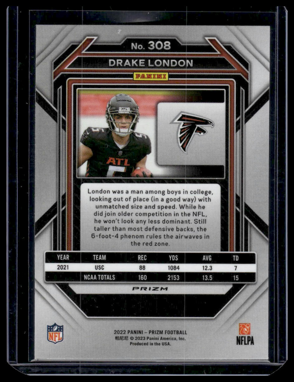 2022 Panini Prizm - Red White and Blue #308 Drake London