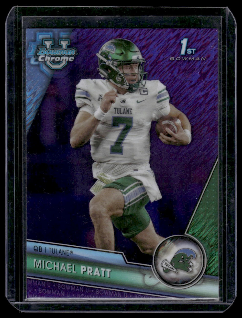 2023 Bowman University Chrome #89 Michael Pratt Purple Shimmer Refractor