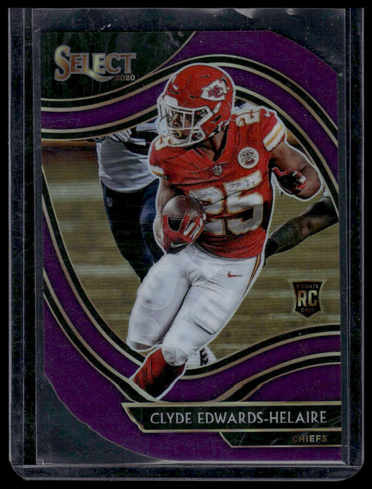 2020 Panini Select #354 Clyde Edwards-Helaire Purple Prizm Die Cut