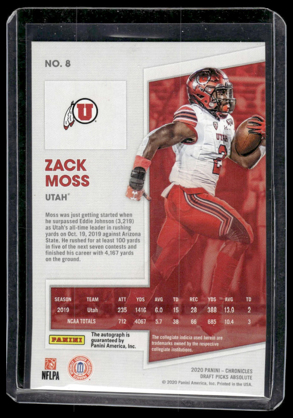 2020 Chronicles Draft Picks #8 Zack Moss Rookies Signatures Spectrum Orange /20