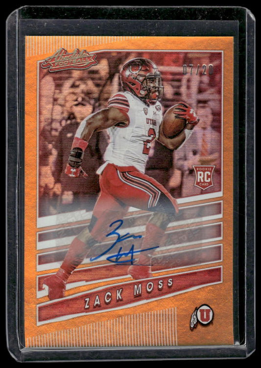 2020 Chronicles Draft Picks #8 Zack Moss Rookies Signatures Spectrum Orange /20