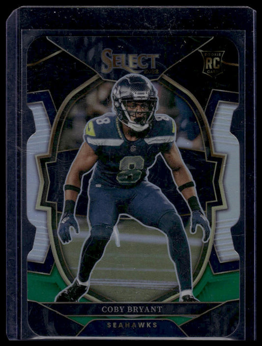 2022 Panini Select #3 Coby Bryant Black and Green Prizm Die Cut
