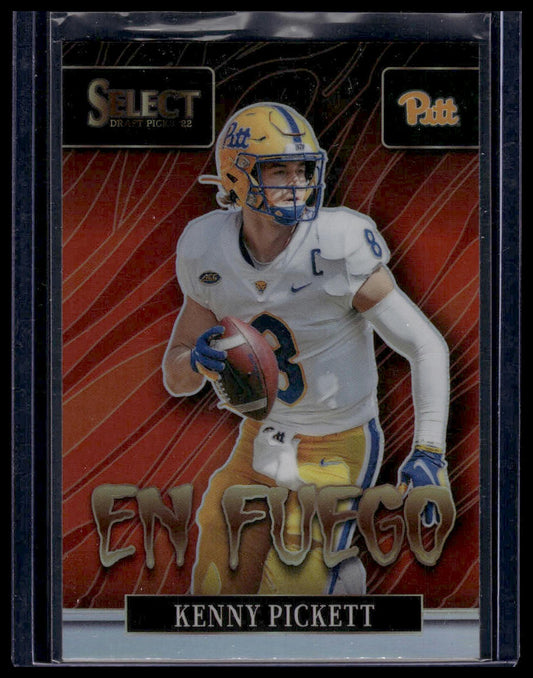 2022 Panini Select Draft Picks #EN-KP Kenny Pickett En Fuego Silver Prizm