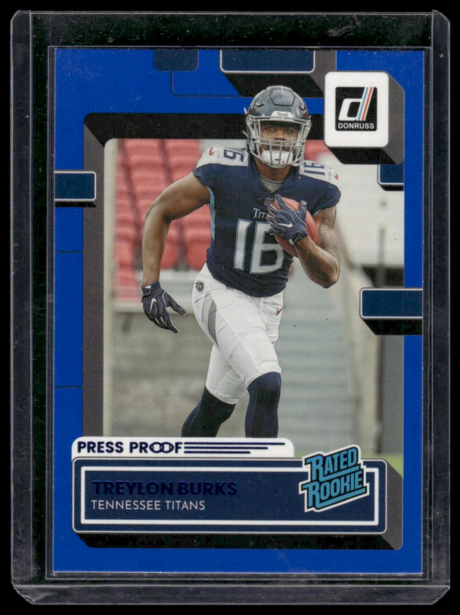 2022 Donruss #312 Treylon Burks Blue Press Proof