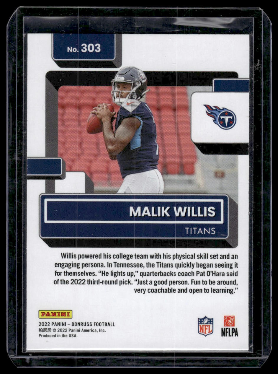 2022 Donruss #303 Malik Willis Red Press Proof