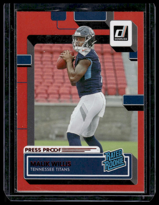 2022 Donruss #303 Malik Willis Red Press Proof