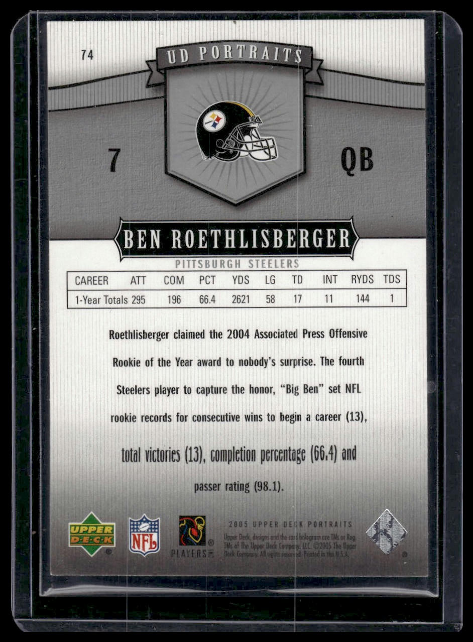 2005 Upper Deck Portraits #74 Ben Roethlisberger