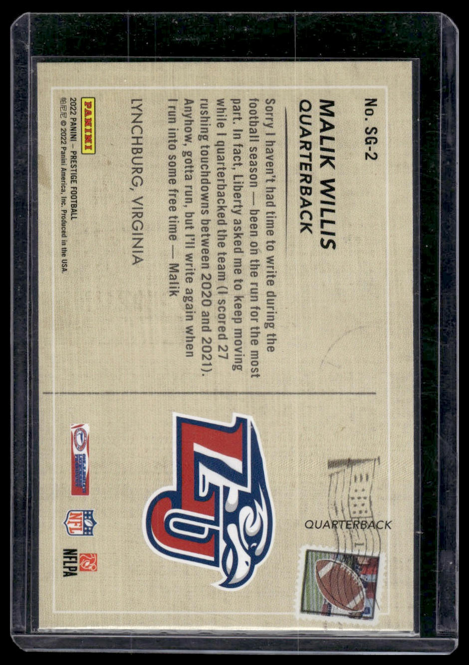 2022 Panini Prestige #SG-2 Malik Willis Seasons Greetings