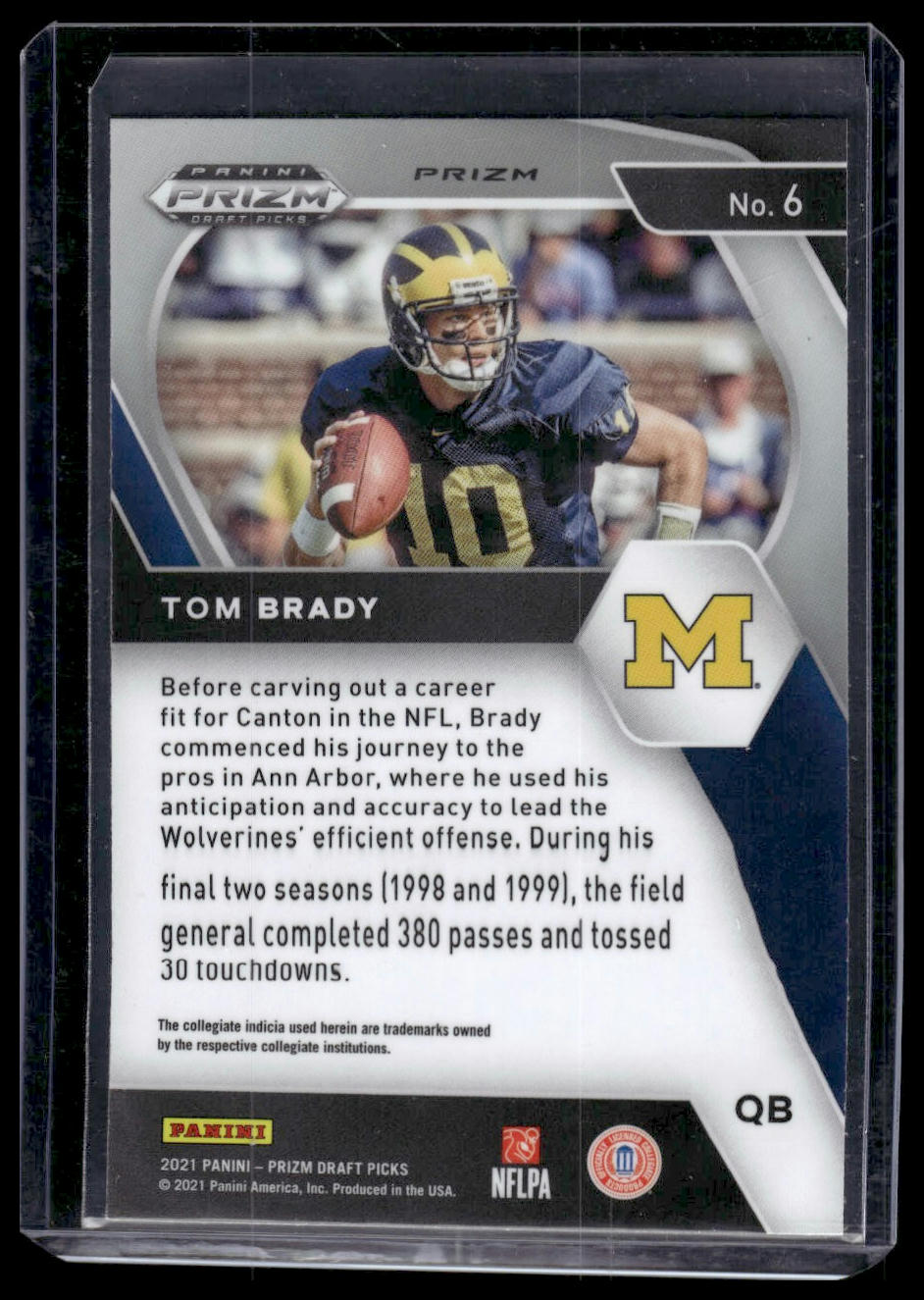 2021 Panini Prizm Draft Picks Collegiate #6 Tom Brady Green