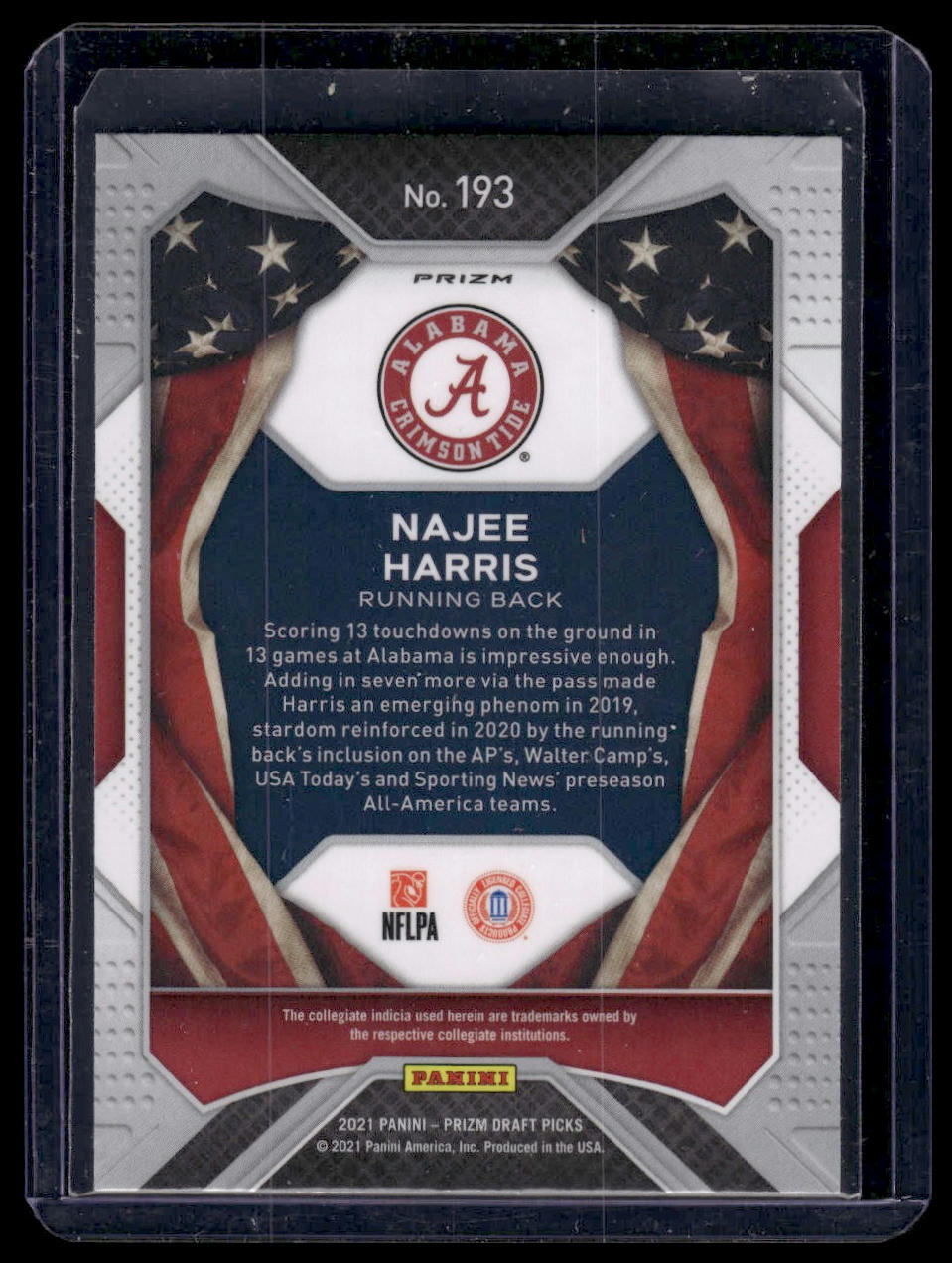 2021 Panini Prizm Draft Picks Collegiate #193 Najee Harris Green