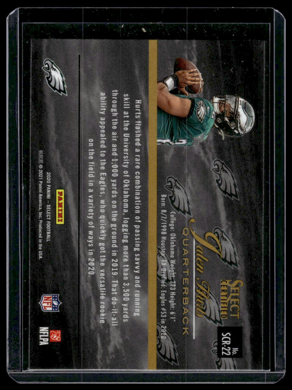 2020 Panini Select #SCR-22 Jalen Hurts Select Certified Rookies