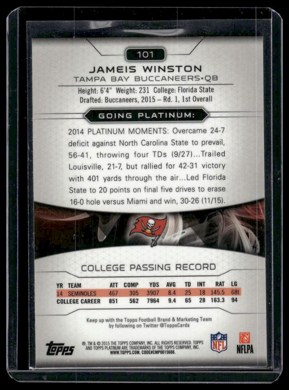 2015 Topps Platinum #101 Jameis Winston Rookie XFractors