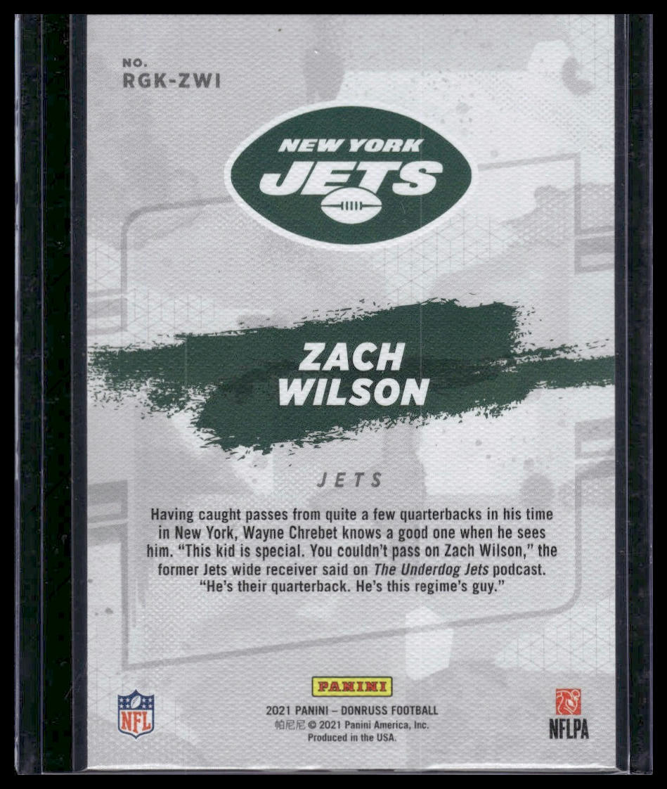 2021 Donruss Optic #RGK-2 Zach Wilson Rookie Gridiron Kings