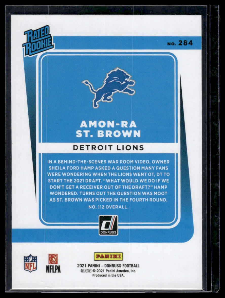 2021 Donruss #284 Amon-Ra St. Brown Press Proof Red