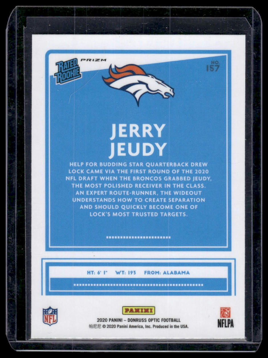 2020 Donruss Optic #157 Jerry Jeudy Blue Hyper