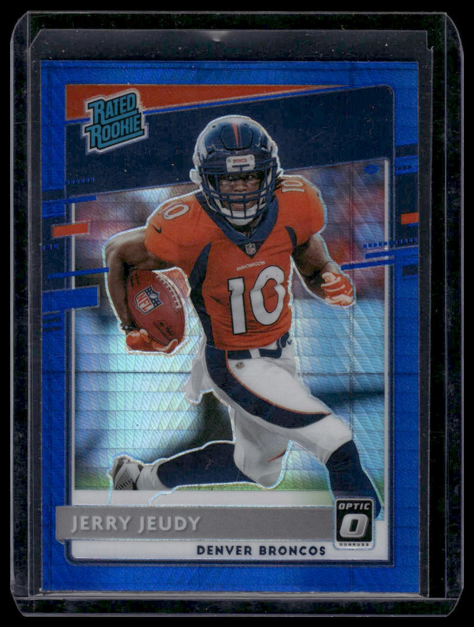 2020 Donruss Optic #157 Jerry Jeudy Blue Hyper