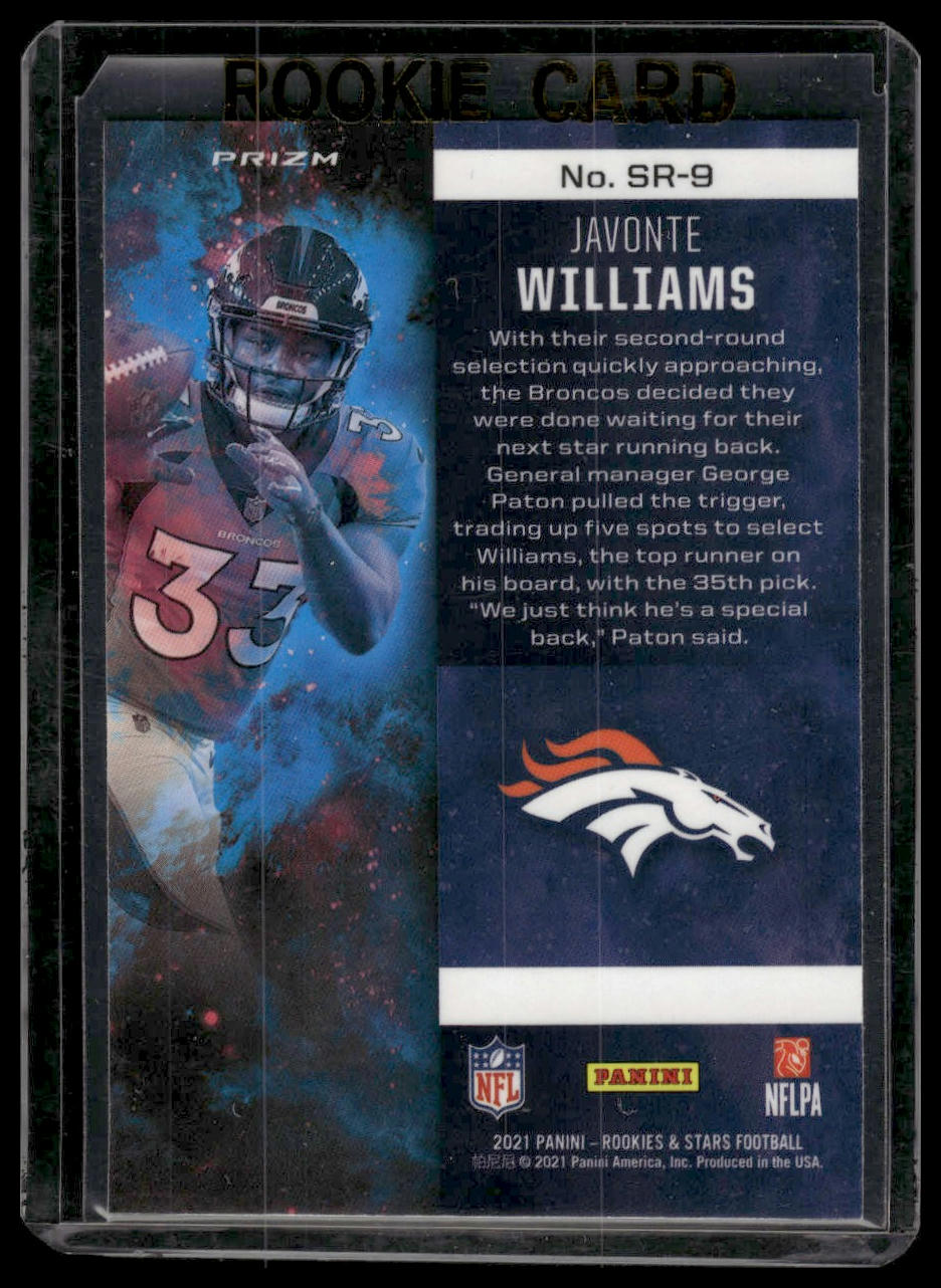 2021 Panini Rookies & Stars #SR-9 Javonte Williams Stellar Rookies Red Circles