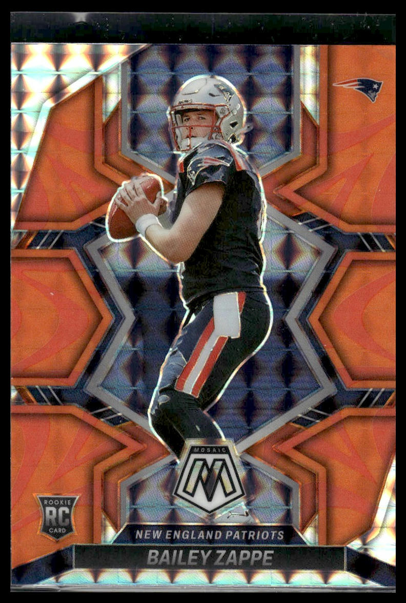 2022 Panini Mosaic #321 Bailey Zappe Mosaic Reactive Orange