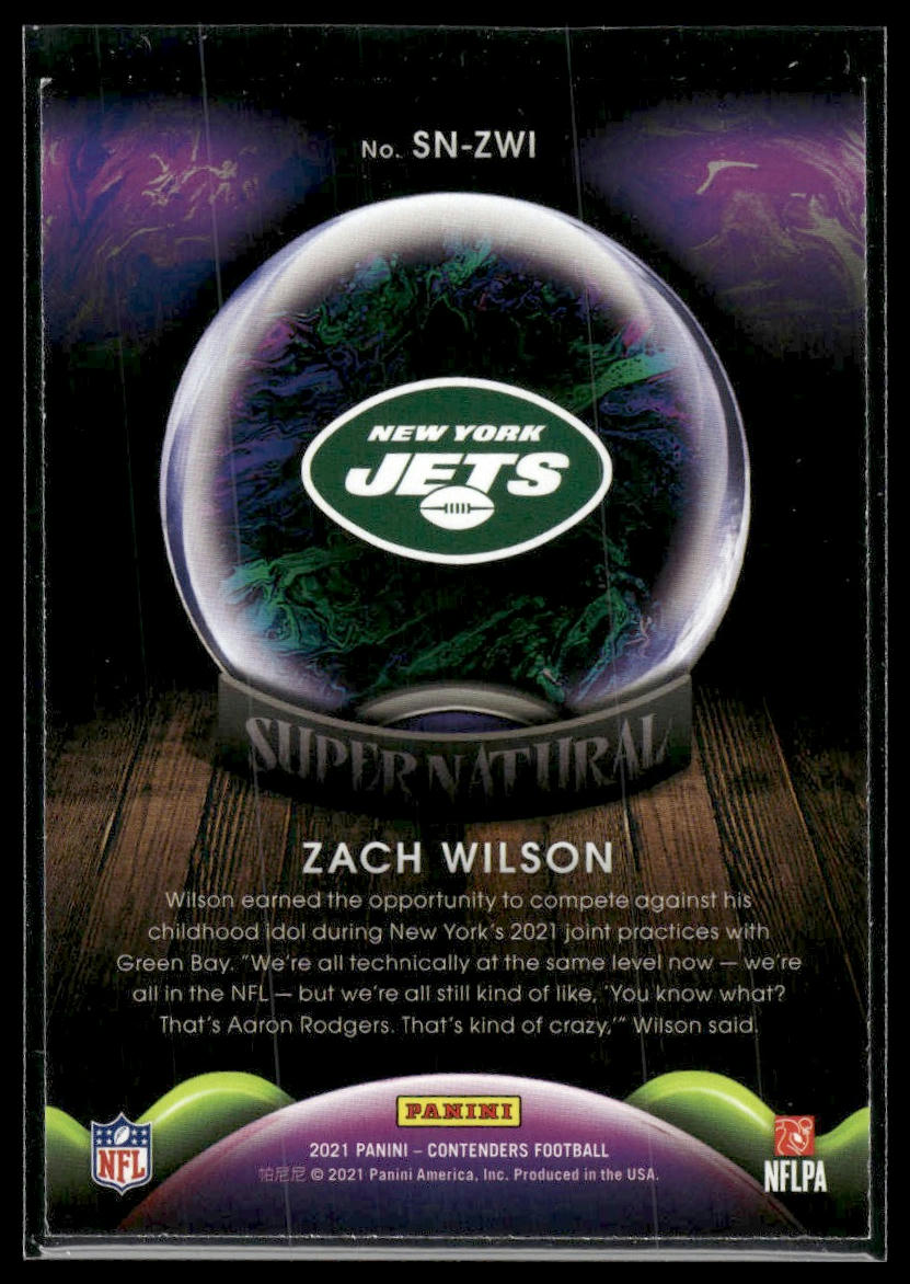 2021 Panini Contenders #SN-ZWI Zach Wilson Supernatural