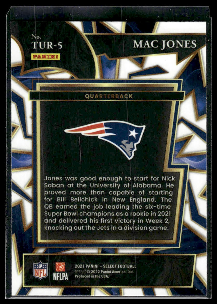 2021 Panini Select #TUR-5 Mac Jones Turbocharged