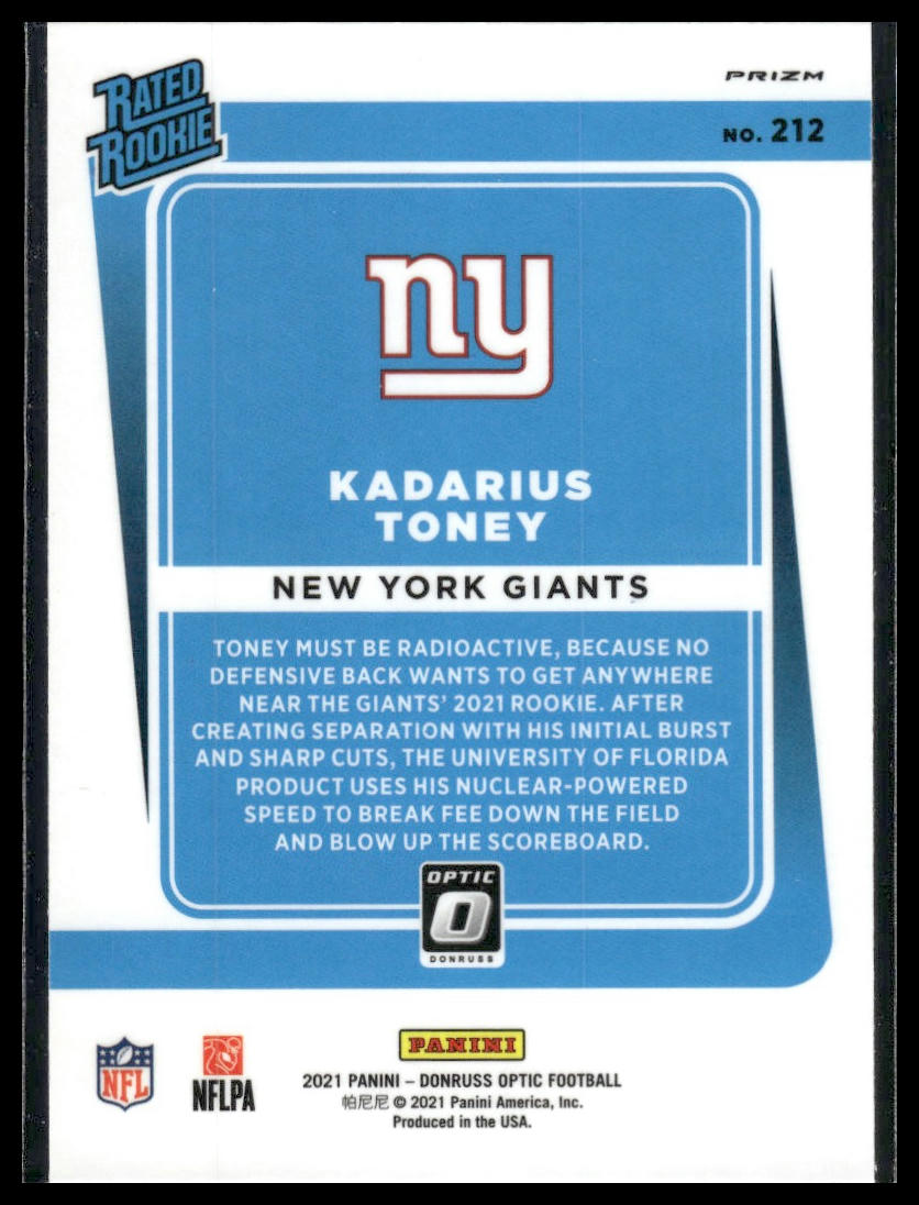 2021 Donruss Optic #212 Kadarius Toney Blue Hyper