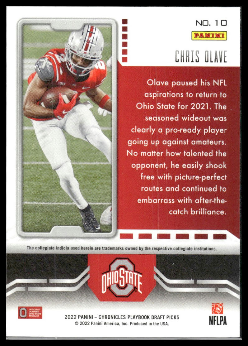 2022 Panini Chronicles Draft Picks #10 Chris Olave Playbook