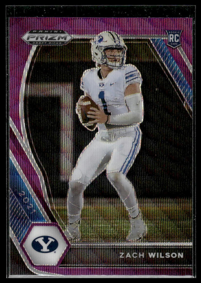 2021 Panini Prizm Draft Picks Collegiate #105 Zach Wilson Purple Wave