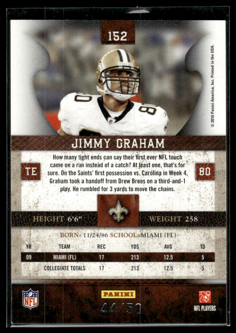 2010 Panini Plates & Patches #152 Jimmy Graham Gold #/50
