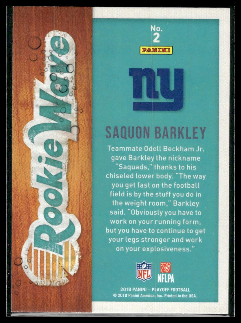 2018 Panini Playoff #2 Saquon Barkley Rookie Wave