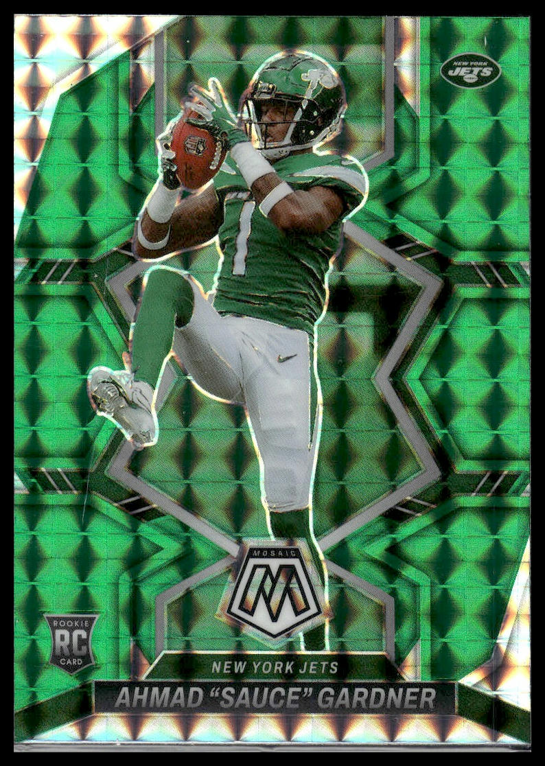 2022 Panini Mosaic #335 Ahmad "Sauce" Gardner Mosaic Green