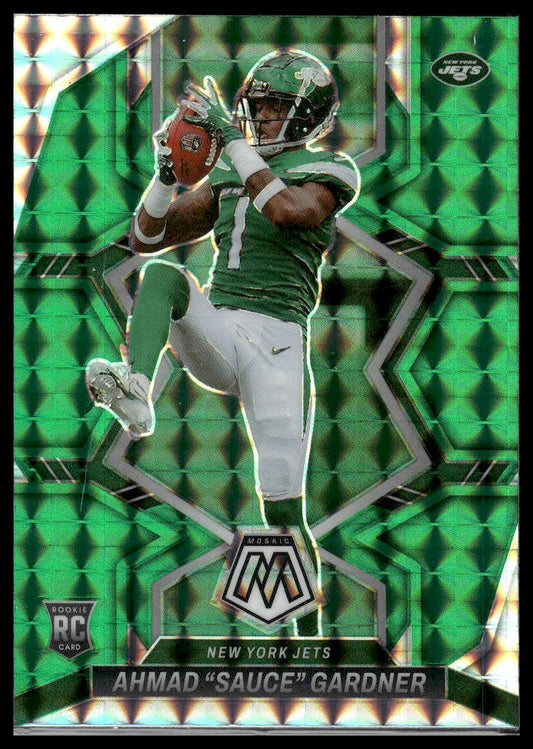 2022 Panini Mosaic #335 Ahmad "Sauce" Gardner Mosaic Green