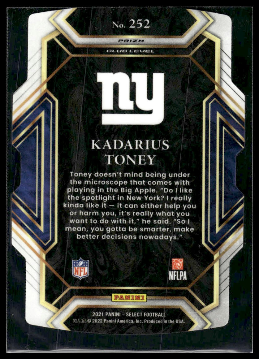 2021 Panini Select #252 Kadarius Toney Red and Blue Prizm Die Cut