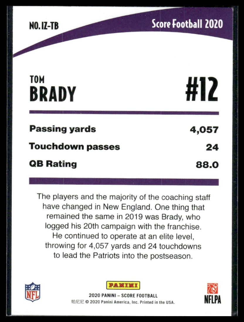 2020 Score #IZ-TB Tom Brady In the Zone